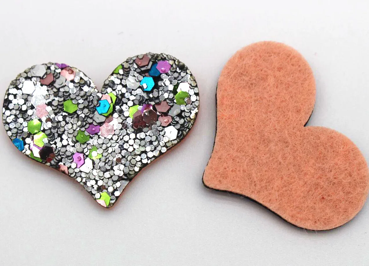 3.8x2.8cm 10pcs colorful applique heart hair clips blonde light DIY children's headdress crafts accessories clothing caps mixed