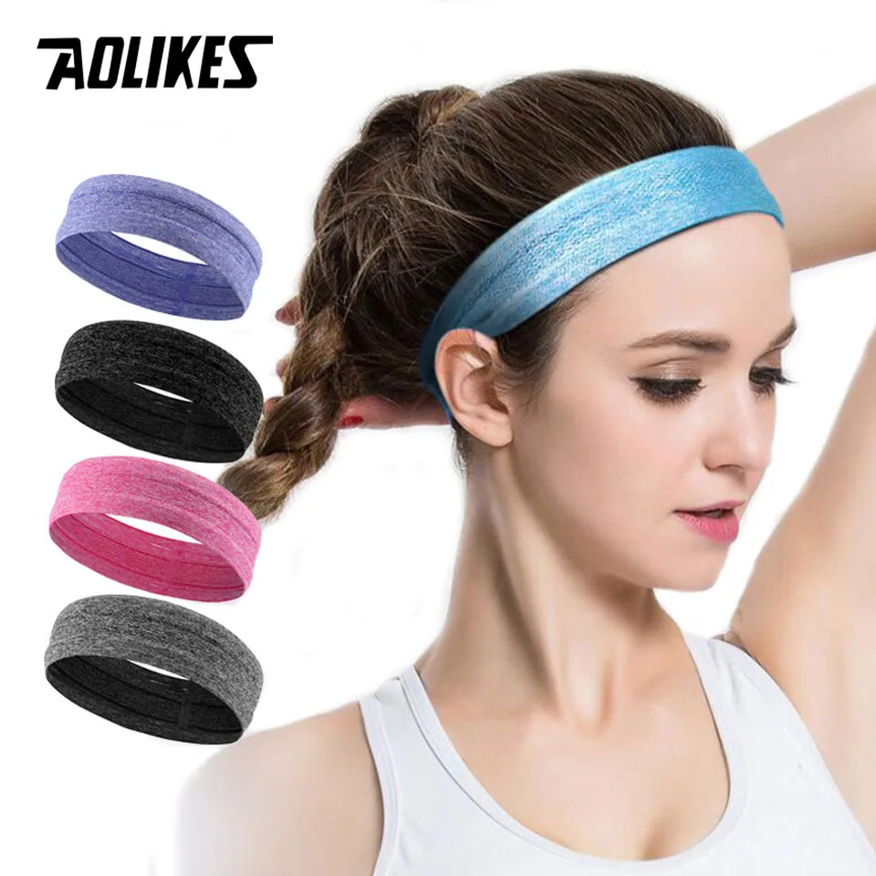 AOLIKES Professional Sweatband Sports Moisture-wicking Non slip Headband unisex breathable band for sports fitness workout