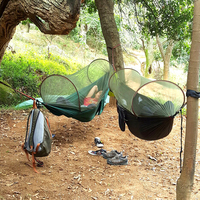 Portable Parachute Fabric Camping Hammock, Hanging Bed, Mosquito Net, Sleeping, Outdoor Hammock, Home Travel