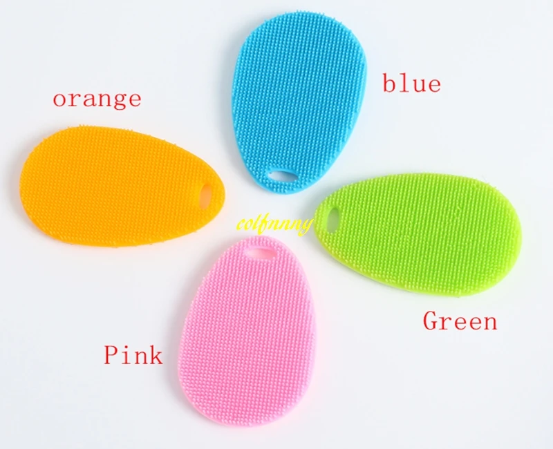 

100pcs/lot Fast shipping Silicone Brush Magic Dish Bowl Pot Pan Wash Cleaning Brushes Cleaner Scouring Pads Kitchen Accessories