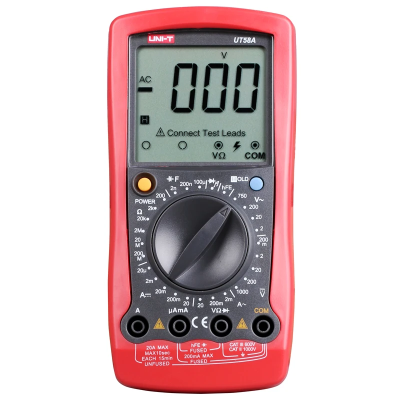 UNI-T UT58A/UT58B/UT58C/UT58D/UT58E Manual range General Digital Multimeter; Diode/Triode Test