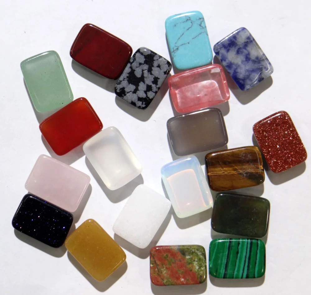 Wholesale Fashion Hot Selling Top Quality Natural Stone square Cabochon 10x14mm Stone Bead 50pcs/lot Free Shipping