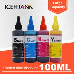 Icehtank-kit de recarga de tinta para impressora, hp, epson, brother, cartucho de tinta ciss, tanque universal, 100ml, tinta de jato