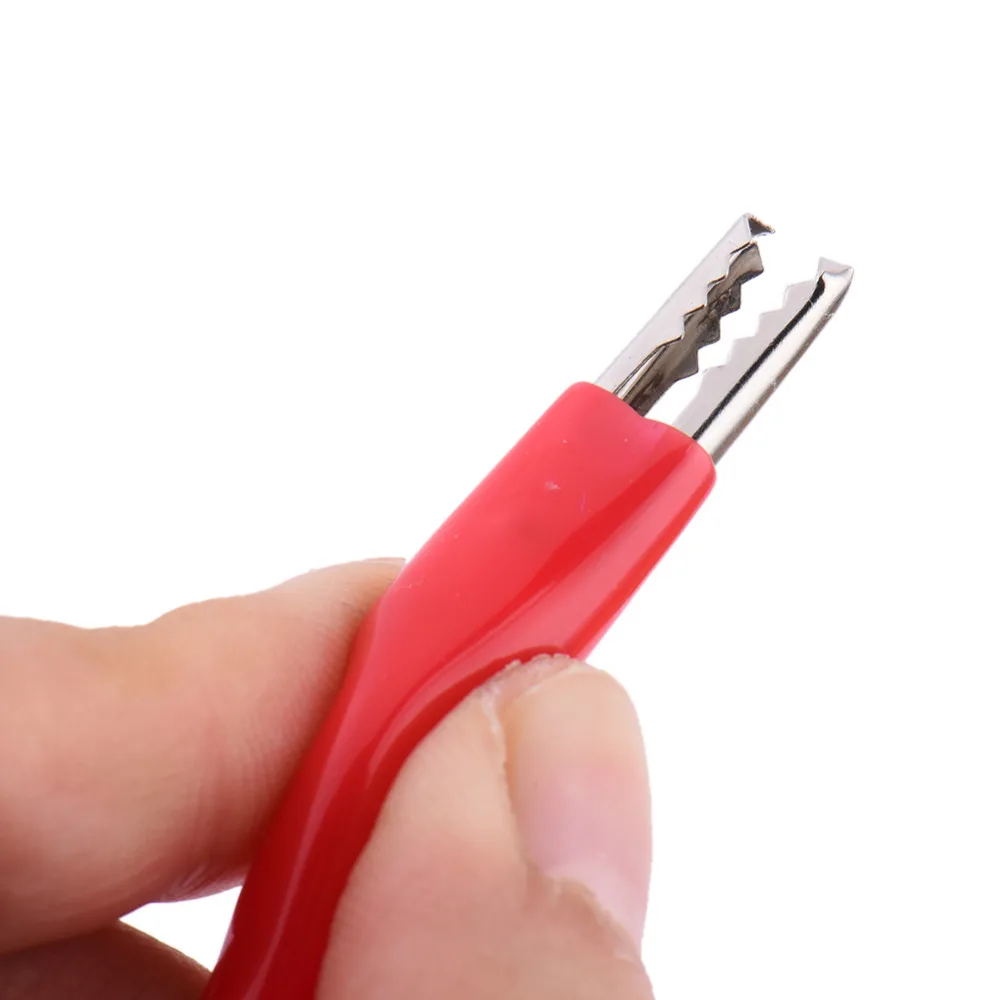 Banana Plug 4mm To Shrouded Copper Electrical Clamp Alligator Clip Test Cable Leads 1M For Multimeter Testing Probe