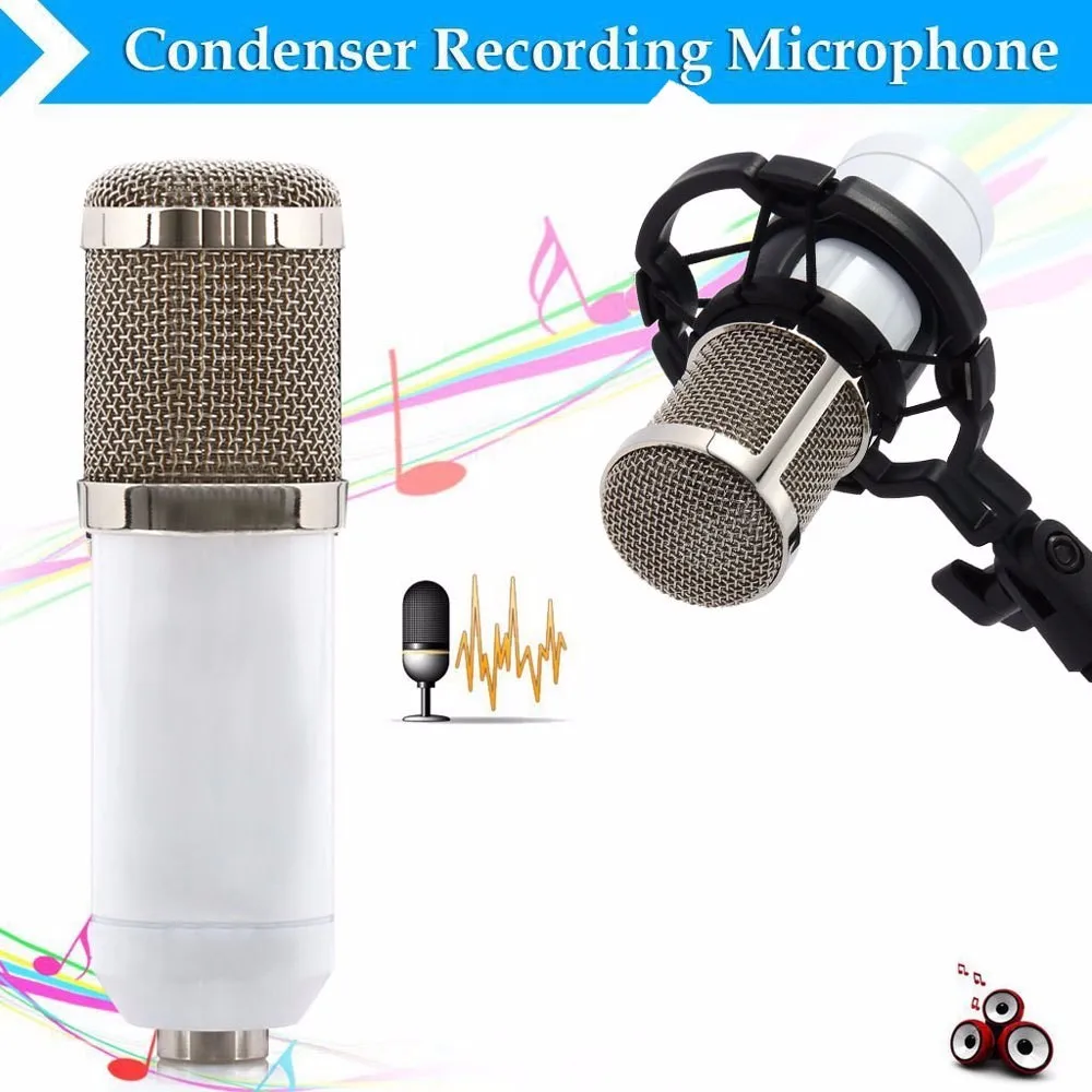 Pro Condenser Microphone BM800 Sound Studio Recording Dynamic Mic + Shock Mount +Cable + Windscreen