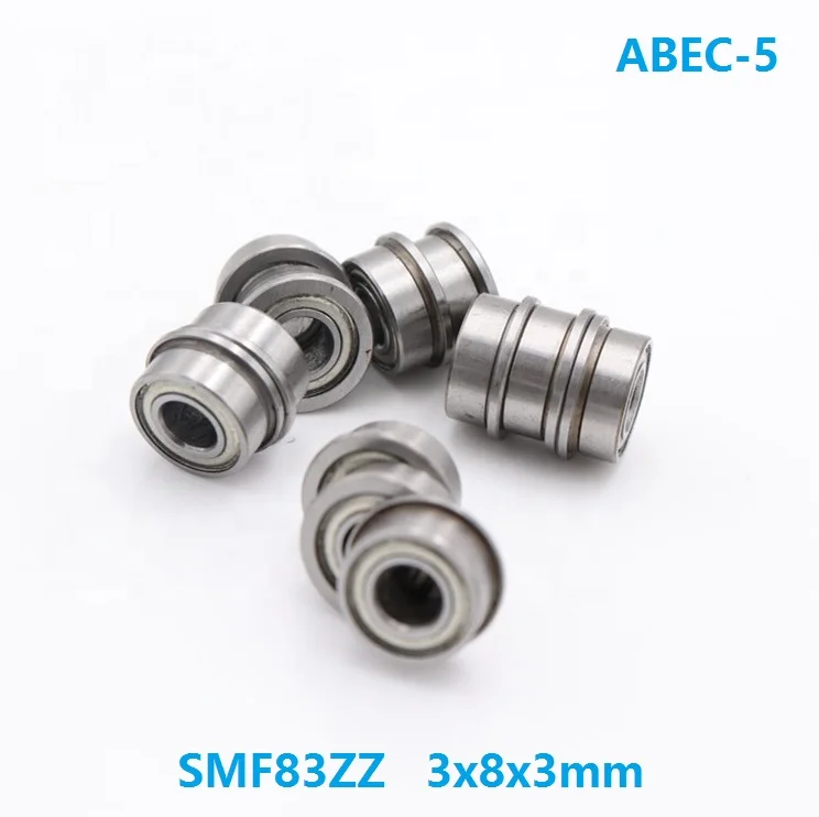 20pcs/lot ABEC-5 SMF83ZZ SMF83 ZZ Stainless Steel flange bearing 3x8x3 mm Shielded deep groove Ball Bearings 3*8*3mm