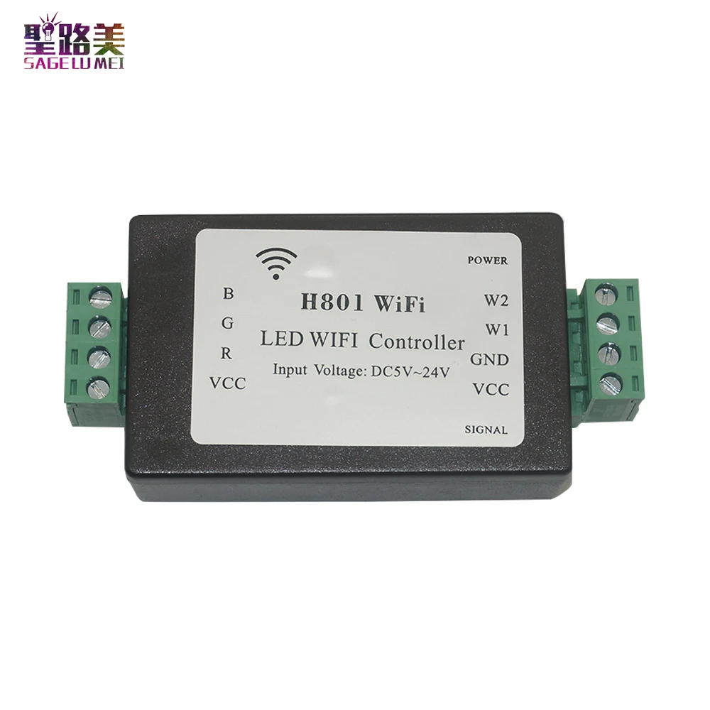 

H801 RGBW LED WIFI controller LED RGB Controller DC5-24V input 5CH*4A output For 5050 2835 3528 SMD led strip light tape ribbon