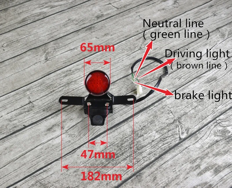 CNC Aluminum alloy Vintage motorcycle lamp LED rear signal light brake light small type back brake light for motorbike with
