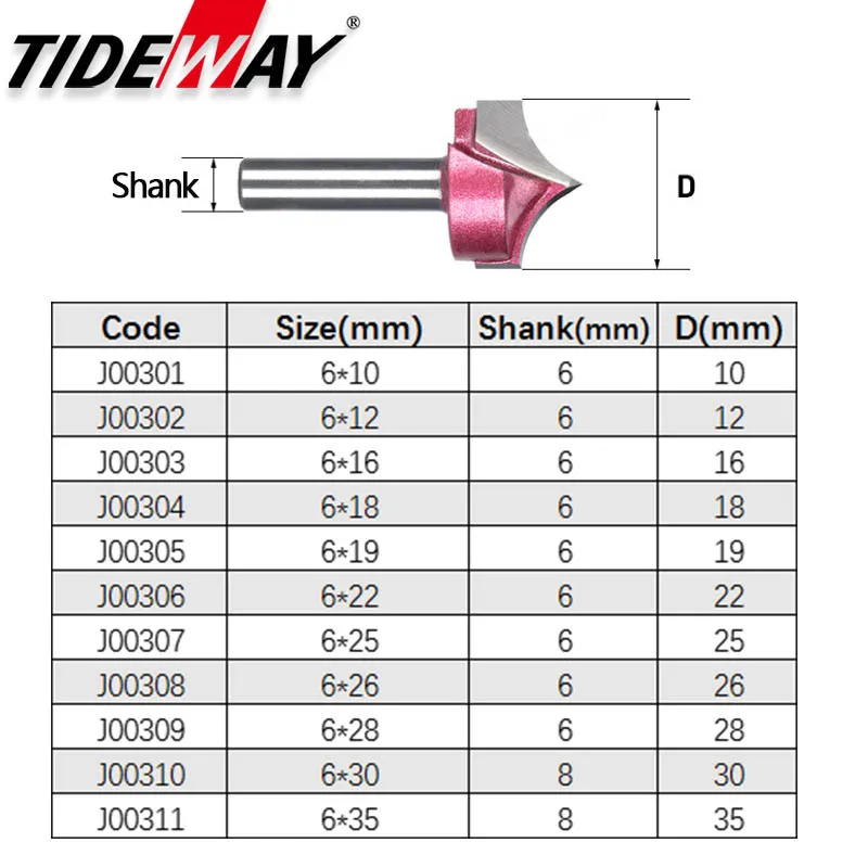 Tideway 6mm Shank Industrial Grade Woodworking Beak 3D Clearing Bottom Router Bit Edge Three-dimensional Engraving Machine Tool