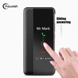 Smart View Flip Cover Leather Phone Case For Huawei P30 P40 P50 Pro P20 P 30 20 Lite P30pro P20pro 30pro Window Slim Funda Hard