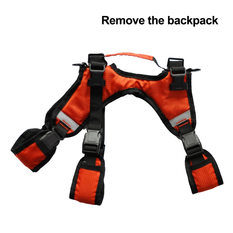 Removable Dog Backpack Harness Reflective Outdoor Pet Vest Harnesses Travel Camping Hiking Medium Large Dogs Saddle Bags