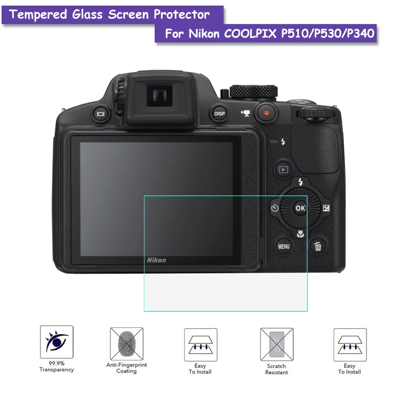 9H Tempered Glass LCD Screen Protector Real Glass Shield Film For Nikon COOLPIX P510/P530/P340 Camera Accessories