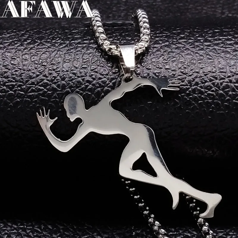 2024 Runner Stainless Steel Necklaces & Pendants for Women Big Long Silver Color Necklaces Pendants Jewelry colgante N1362S01