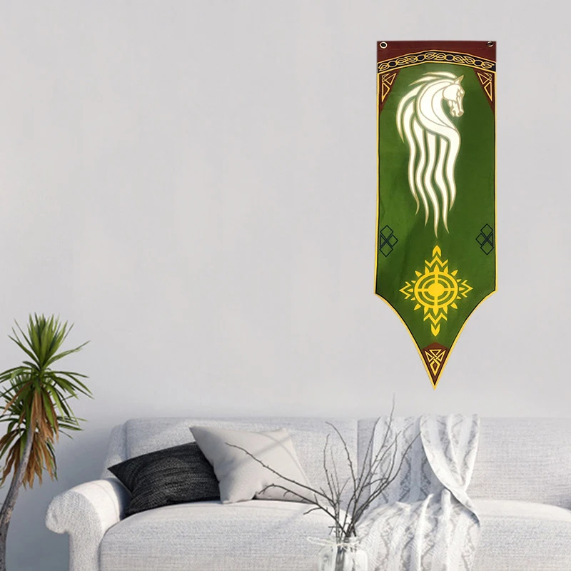 Rohan banners LORs theme room decoration scene bar layout retro flags house decor Comic Con TV Film Shooting props