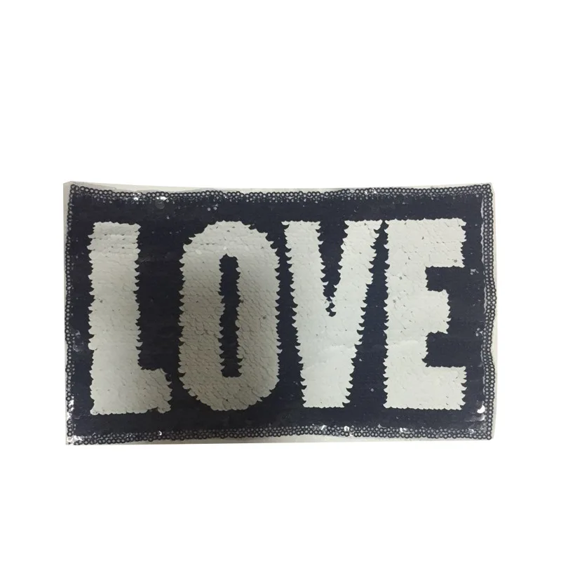 1pcs Reversible Change Sequins Patches For Clothes Kids Boy Girl T Shirt Sew On Embroidered Fabric Badges DIY Applique