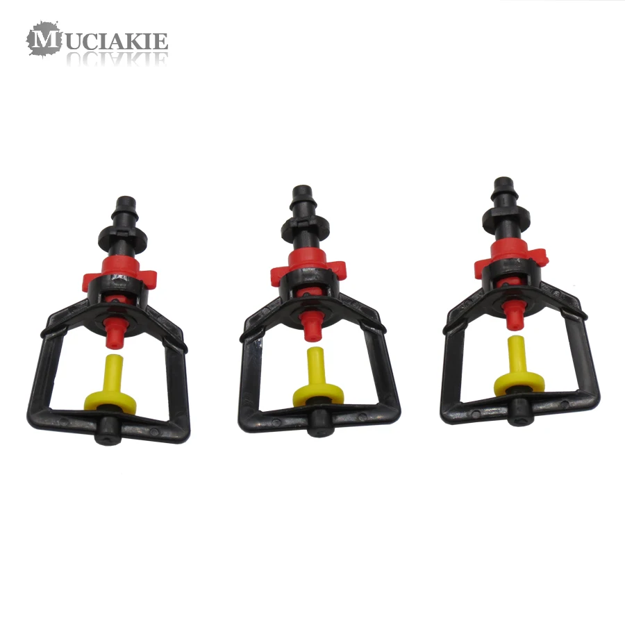 MUCIAKIE 5PCS Garden Irrigation Rotating Misting System Hanging Refraction of Micro Nozzle Greenhouse Humidifier With 4/7mm Barb