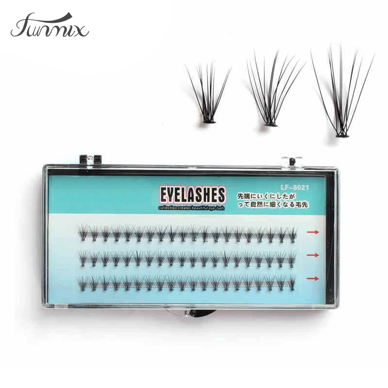 10 Root  False Eyelashes Individual Natural Long Mink Fake Eyelashes Extension Handmade Lashes