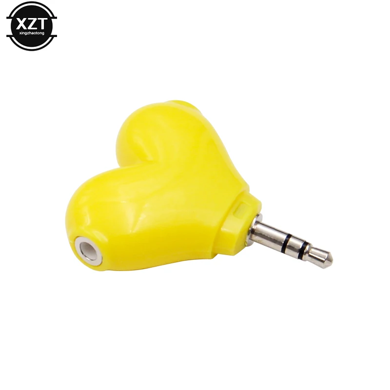 Headset Accessories 3.5mm Stereo Audio Heart Shape earphone Headphone Splitter Connector Adapter Cute For MP3 players
