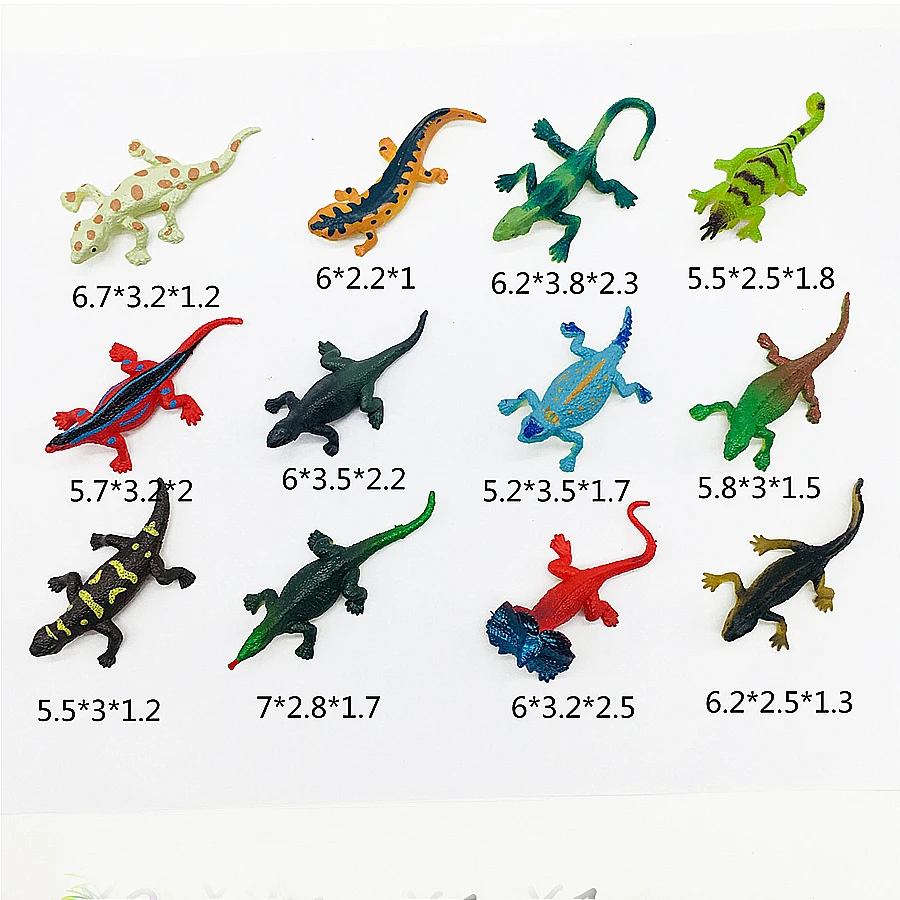 12PCS Colorful Fake Artificial Model Lizard Action Figure for Reptile Party Supplies Toy,Mini Simulation Lizard Model toy Set