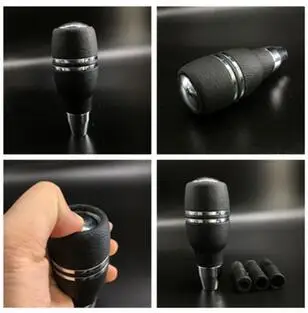 Car Black Leather Automatic Gear Stick Gear Shift Knob Shifter Lever Button Fit For Honda Toyota Nissan Mitsubishi Ford