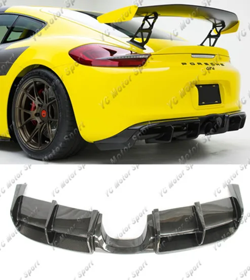 Car Accessories Dry Carbon Fiber VRS V-CS GT4 Style Rear Diffuser Fit For 2014-2016 Cayman & Boxster 981 Rear Diffuser Lip