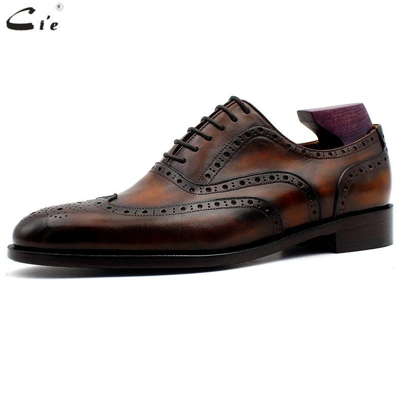 cie oxford patina brown brogues dress shoe genuine calf leather outsole men leather work shoe handmade quick delivery No. 20311