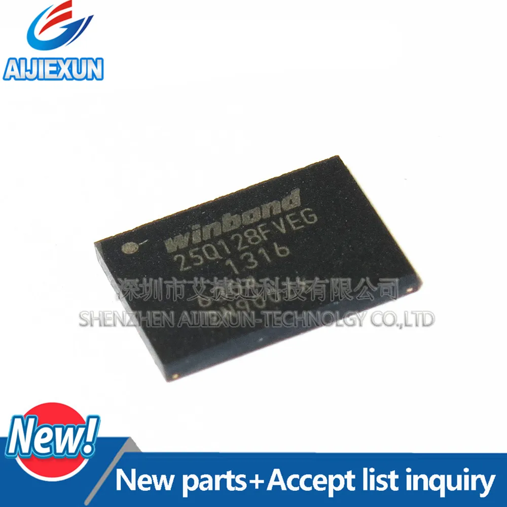 2Pcs W25Q128FVEIG 25Q128FVEG WSON8  SERIAL FLASH MEMORY WITH DUAL/QUAD SPI & QPI New and original