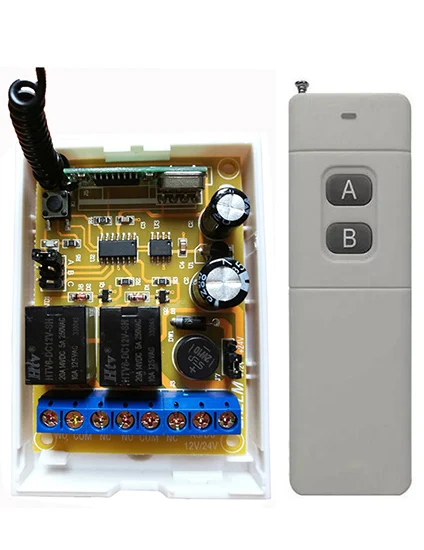 3000m Long Range Remote Control Switch DC12V DC24V 2CH Relay Switch Transmitter&Receiver light/lamp/window/Garage Doors shutters