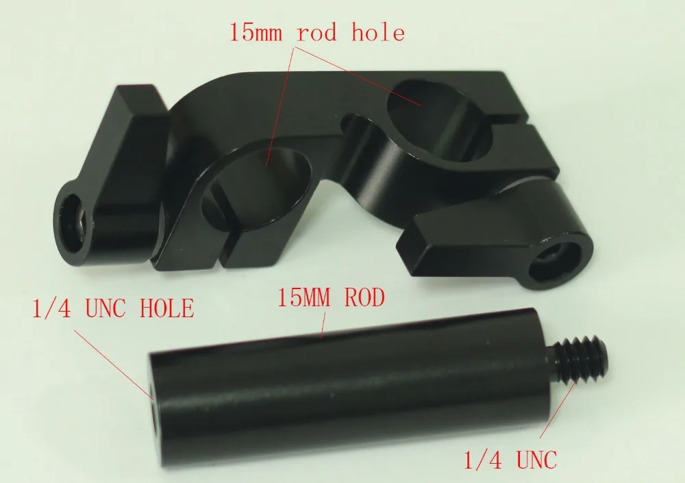 90 dregeen15mm Rod Clamp With 1/4 female to male rod For Follow Focus DSLR Rig Rail