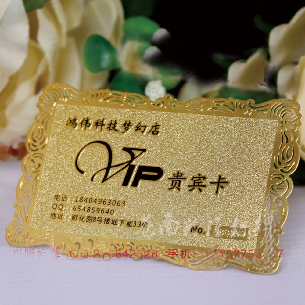 100pcs custom business card printing/ metal pvc name card printing/waterproof /metal VIP card/Free Shipping & design