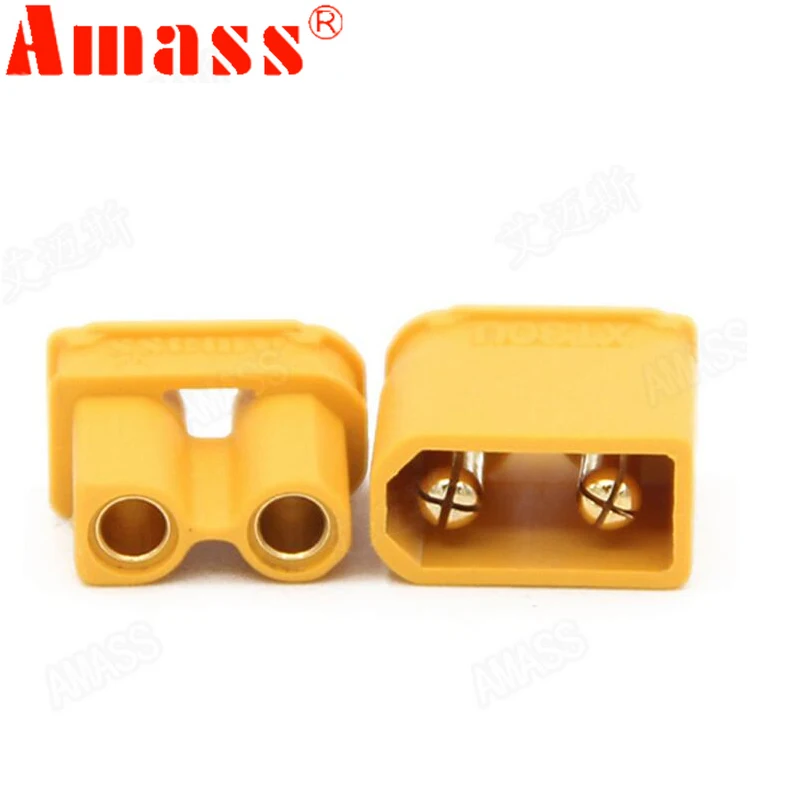 Amass – connecteur de prise antidérapant XT30U, mâle + femelle, doré, 2mm, mise à niveau de la prise XT30, 50 paires, 100 pièces/lot