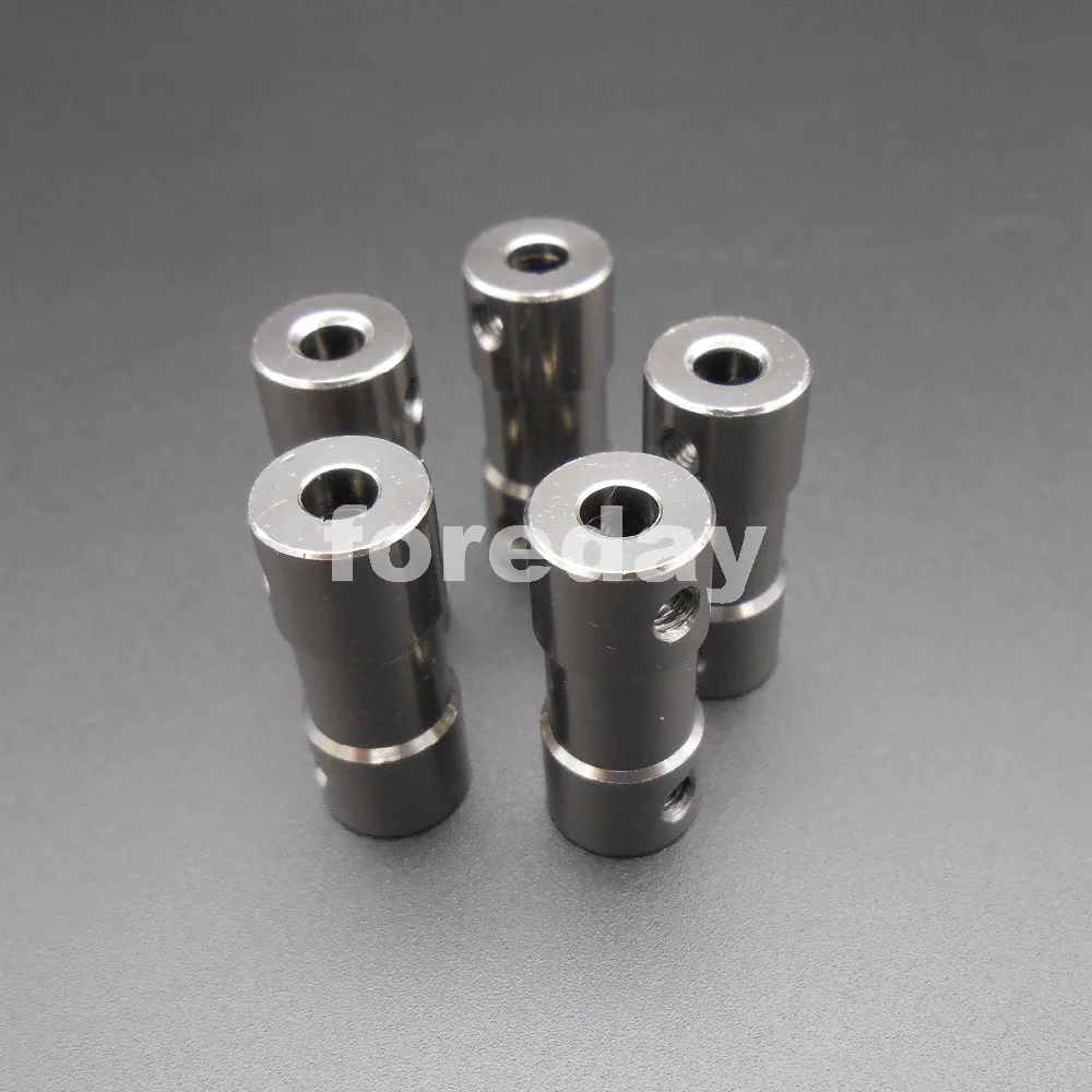 5PCS Aluminum Titanium gray 3- 3mm Shaft Motor Flexible Coupling Coupler Length: 25mm dia. 10mm +1 Spanner wrench 3-3 *FD484X5+1