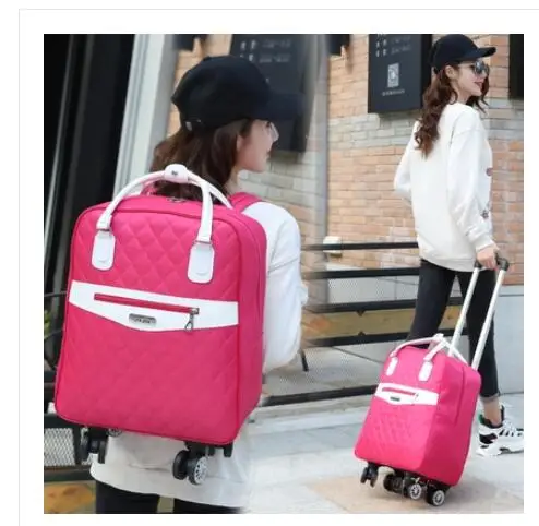 Wheeled bag for travel  Women travel backpack with wheels trolley bags Oxford large capacity Travel Rolling Luggage Suitcase Bag