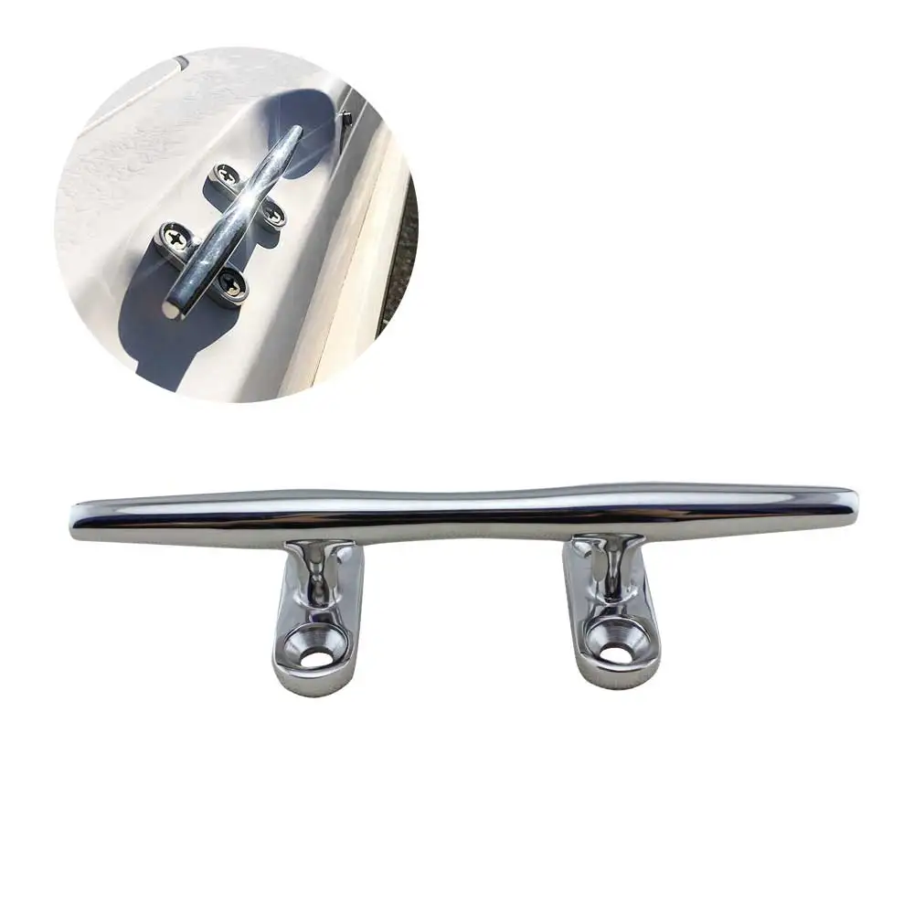 316 Stainless Marine Boat Hollow Open Base Cleat Heavy Duty High Mirror Finish Yacht Rope Hollow Open Base Cleat Bollard Boat