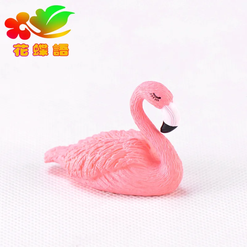 1PCS Flamingos miniature figurines  PVC souvenir plastic Crafts Cake Creative gifts Gift Accessories figurine  garden decoration