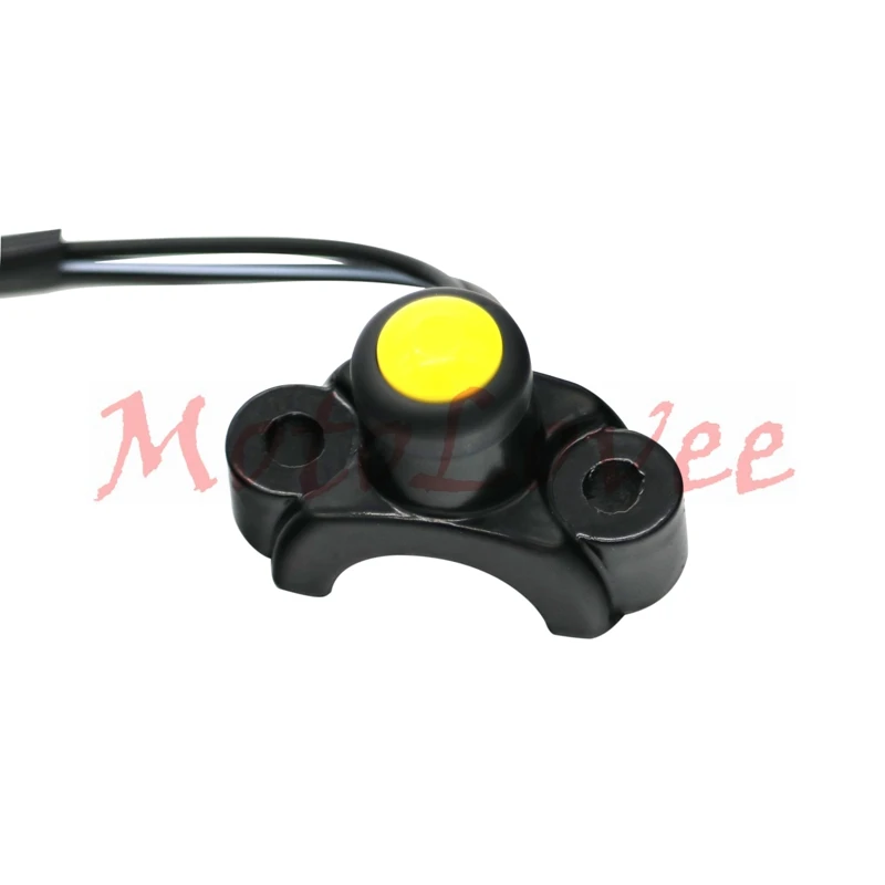 Motolovee 1 PC Red/Yellow Universal Motorcycle Switches Aluminum Handlebar Mount Headlamp Power Start Kill Fog Light Button