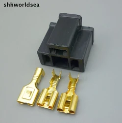 shhworldsea 5/10/50/100set 3pin 7.8mm Car Motorcycle H4/HB2/9003 Bulb  DIY Female Quick Adapter Connector Terminals Plug