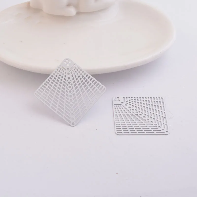 50 Stück AB1247 37*37mm Quadratische Anhänger Ohrring-Zubehör für Damen Bijoux Geometrisch – Detail 7