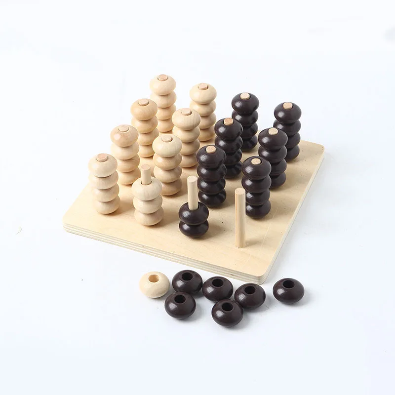 Montessori Special Shuttle Limon's teaching aids kindergarten sensory puzzle children's toys geometric stereo four chess