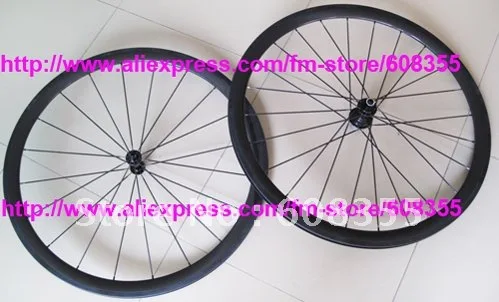 

3K Clincher Wheelset - Full Carbon Road Bike Bicycle 700C Clincher Wheelset - RIM 50MM , SPOKES , HUB, BRAKE PAD