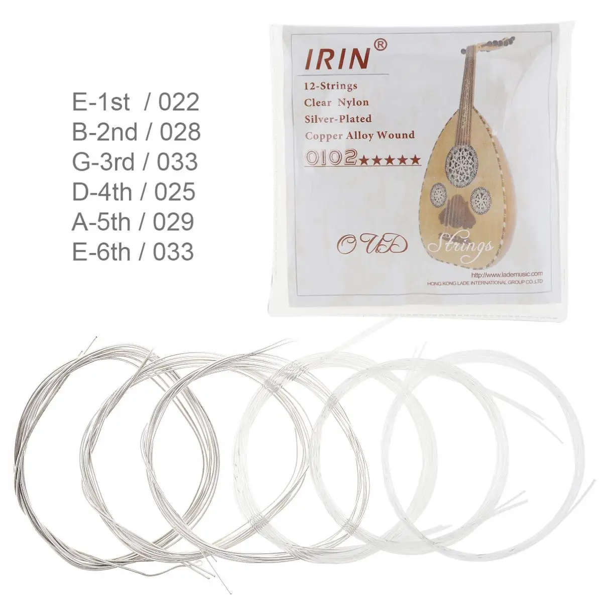 6pcs/lot Wholesale Oud String 022-033 Inch Clear Nylon Silver-Plated Copper Alloy with Full Bright Tone