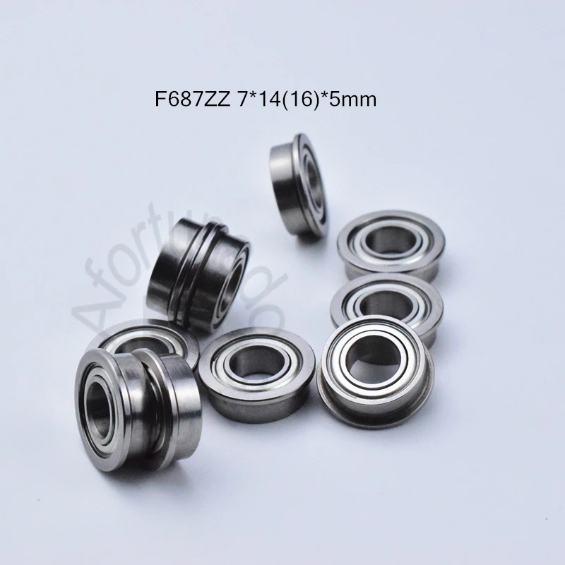 

F687ZZ 7*14(16)*5mm 10pieces free shipping bearing ABEC-5 Flange bearings 687 F687Z F687ZZ chrome steel deep groove bearing