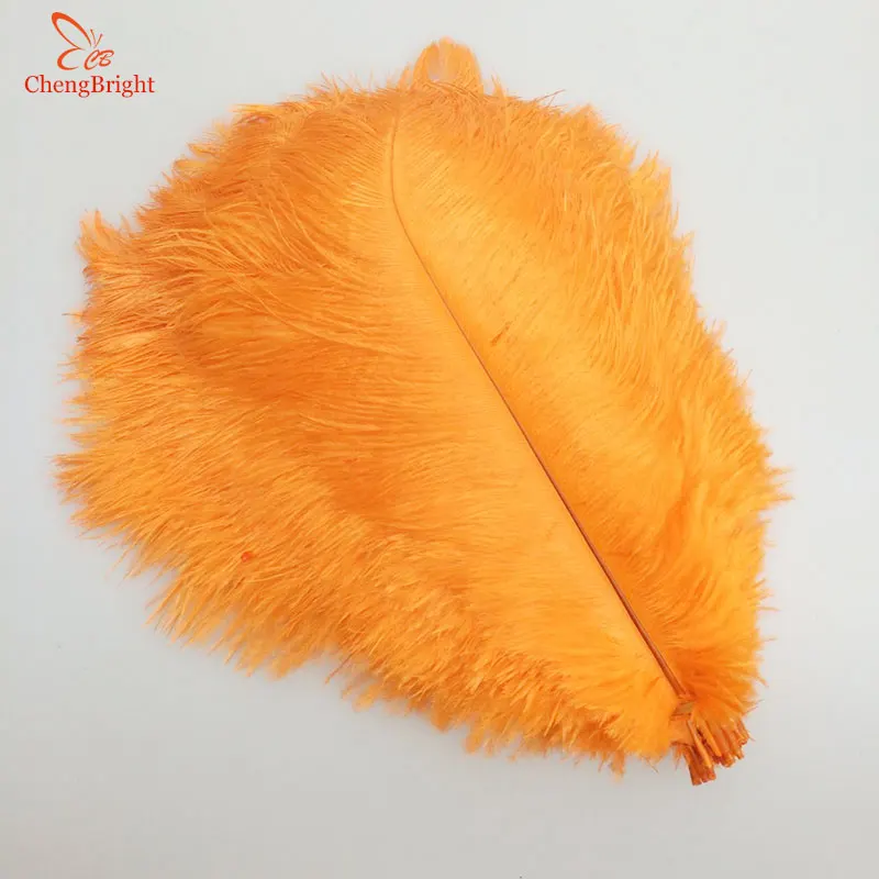 ChengBright 10Pcs/Lot Orange Natural Ostrich Feathers For Crafts 15-75CM Carnival Costumes Party Home Wedding Decorations Plumes