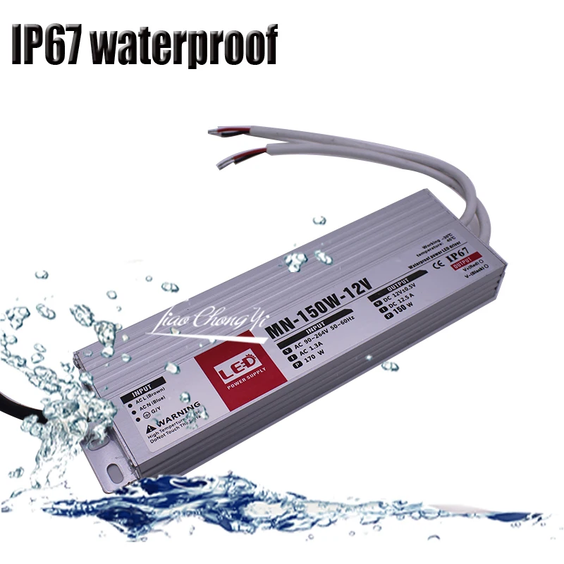 New LED ultra-thin power supply IP67 waterproof  12V to 90-275V transformer outdoor 60W LED driver for LED strip Light