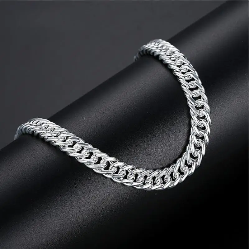 TJP Top Quality Silver 925 Men Bracelets Jewelry Charm Silver Link Chain Bracelet For Boy Accessories Fashion Valentine\'s Day