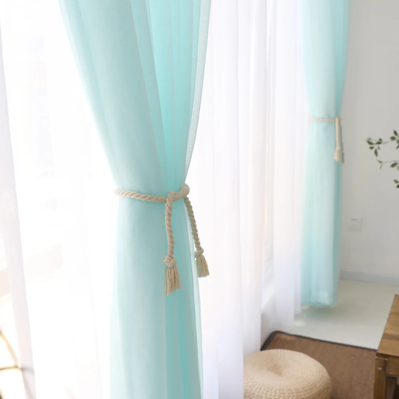 CITYINCITY  Soft White Tulle Curtains For Living room Japan style Voile Sheer Window Curtain for bedroom Dinning room Customized