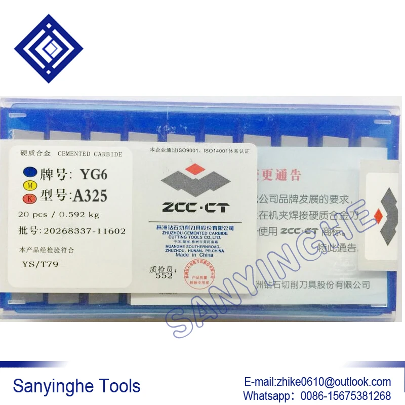 

YG6 A325 sanyinghe tungsten carbide tips 20pcs/lots insert boring tool welding blade carbide tips brazing carbide lathe tool