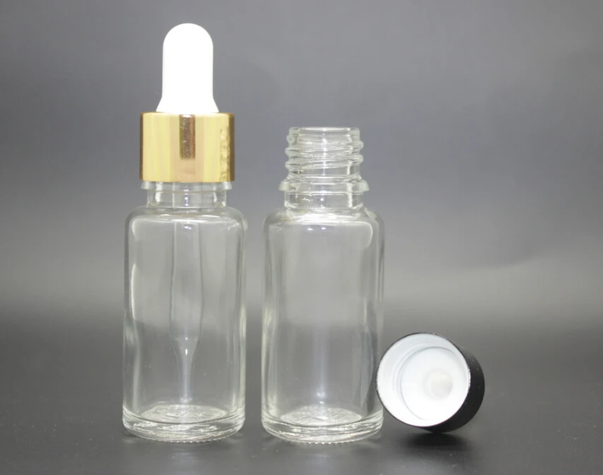 200*20ml Clear Glass Eessential Oil Bottle With Dropper 20cc Transparent Glass Dropper Jars