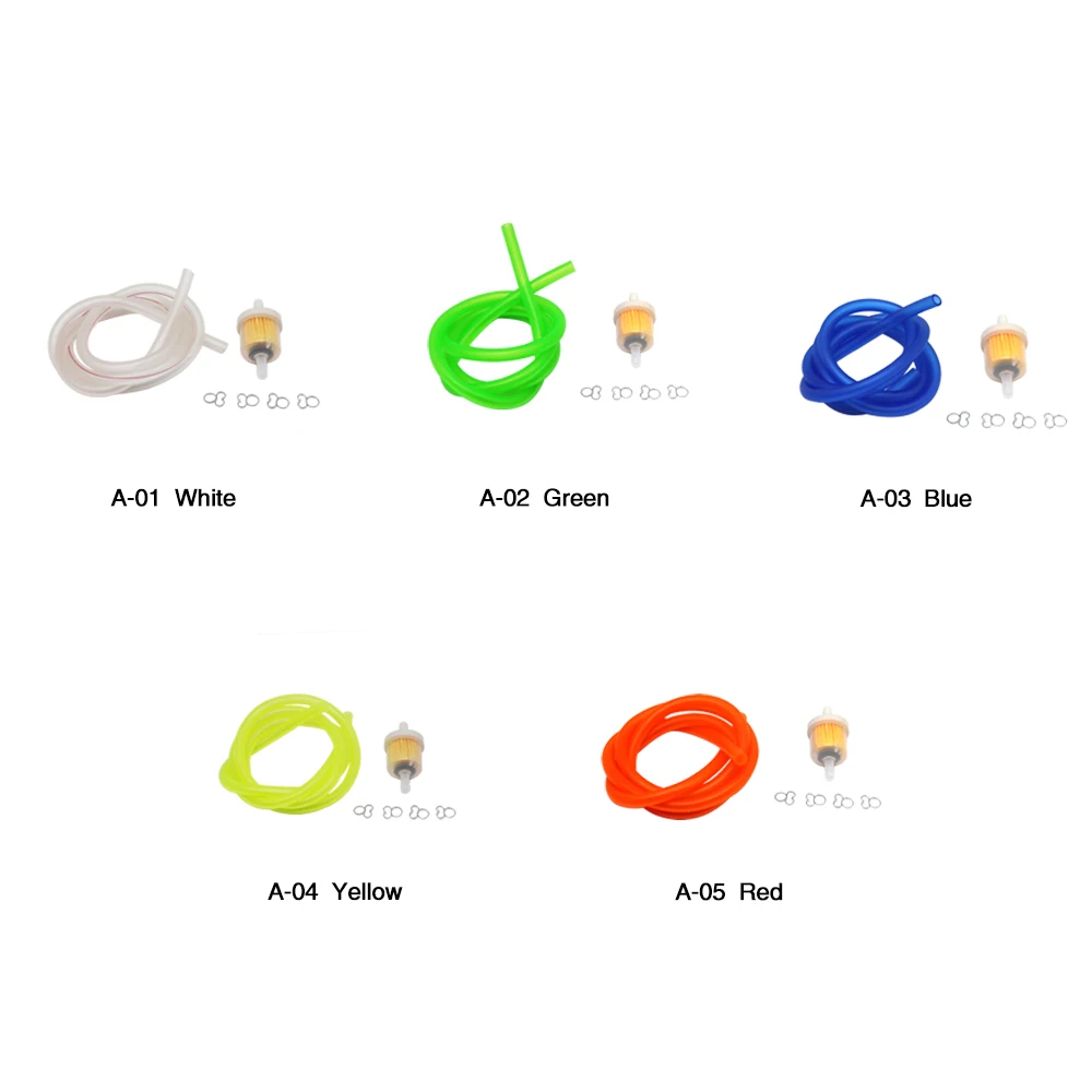 ZS Racing-أنبوب فلتر وقود الدراجات النارية, أنبوب فلتر وقود الغاز للدراجة النارية 6 مللي متر أنبوب وقود 1 متر أنبوب وقود + 4 مشابك دراجة سكوتر دراجة الترابية مع 5 ألوان #2