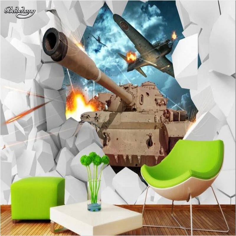 

beibehang Custom large fresco 3D stereo tank TV backdrop nonwovens super green wallpaper papel de parede 3d para sala atacado